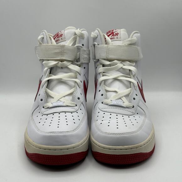 Nike Air Force 1 '07 High White Red Size 9 - Picture 6 of 16